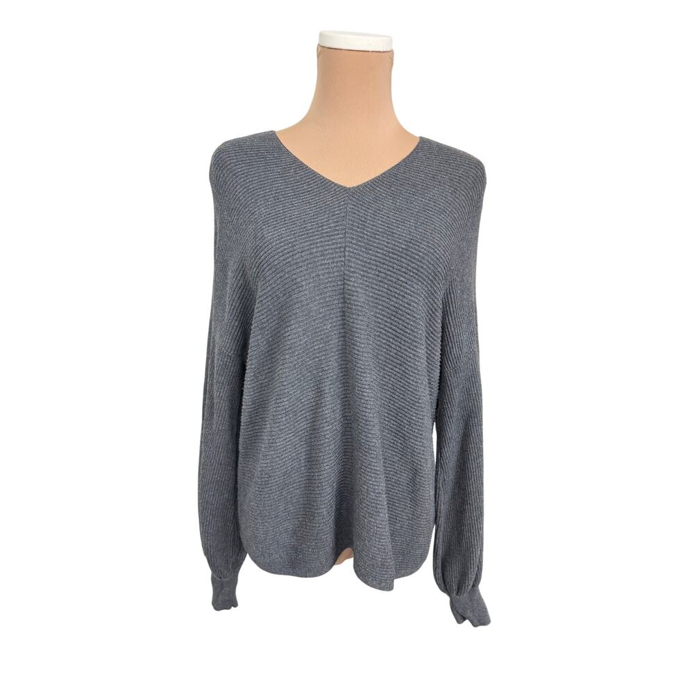 1. State Oversized Grey Sweater Balloon Sleeves Small